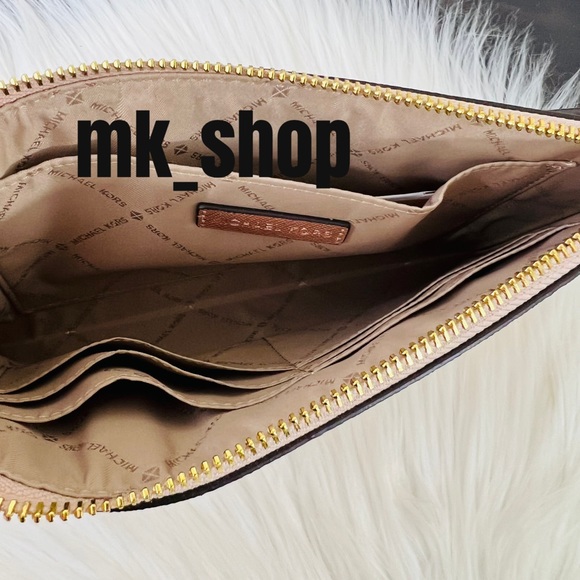 Michael Kors Jet Set Charm Large Zip Clutch Wristlet Rose Gold - Picture 7 of 11